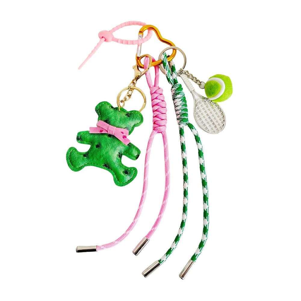 2764 Cute Bear Rope Braided Keychain Bag Charms for Handbag Purse Backpack